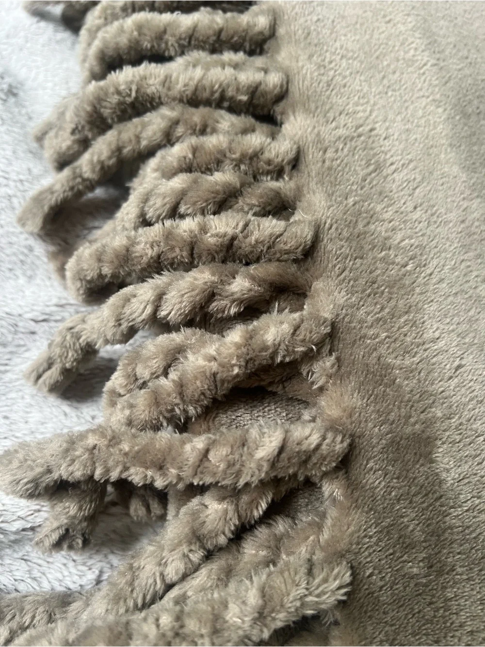 Nordstrom Plush Fringe Throw Blanket in Olive